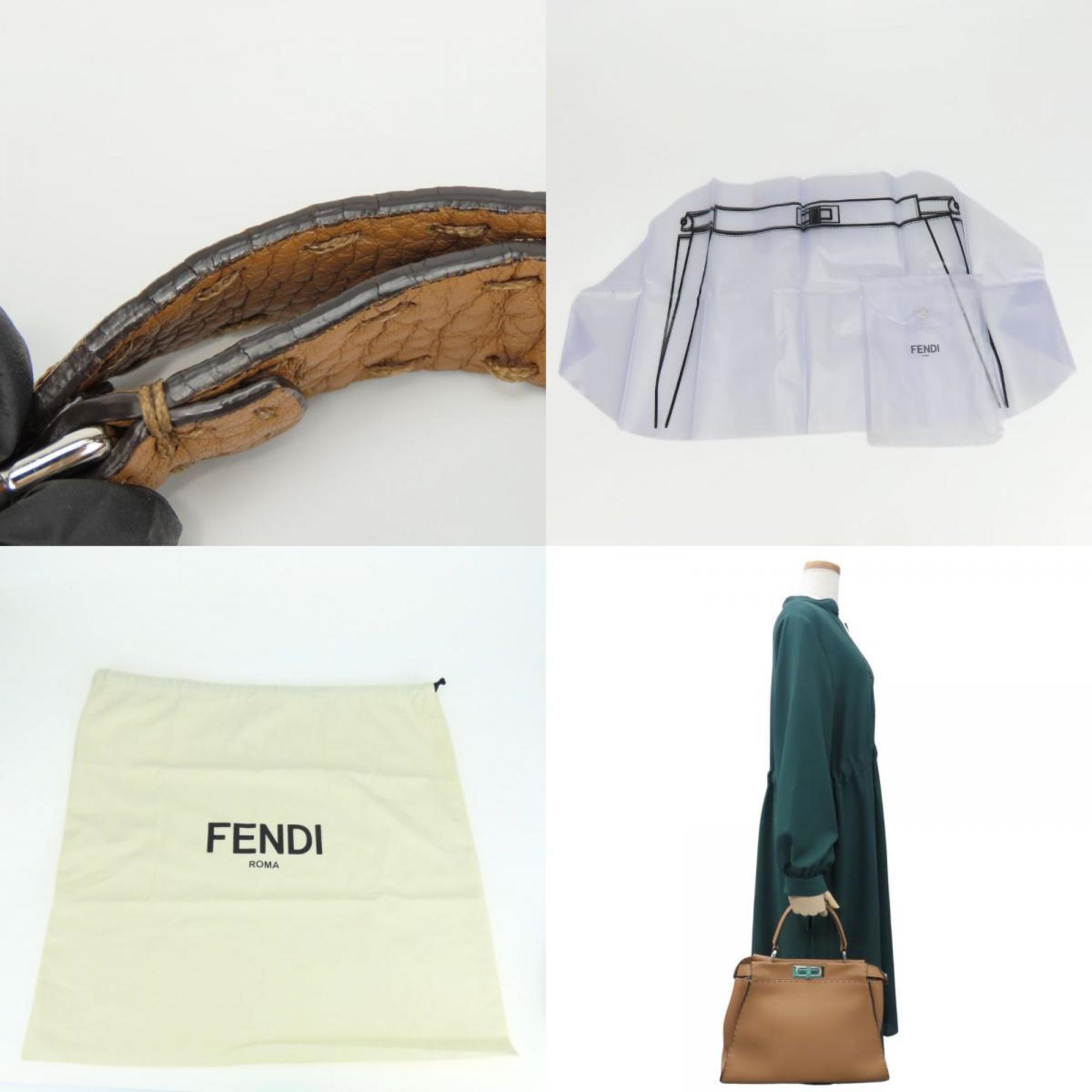 FENDI Handbag Peekaboo 8BN290 Selleria Leather Brown Shoulder Bag Women's