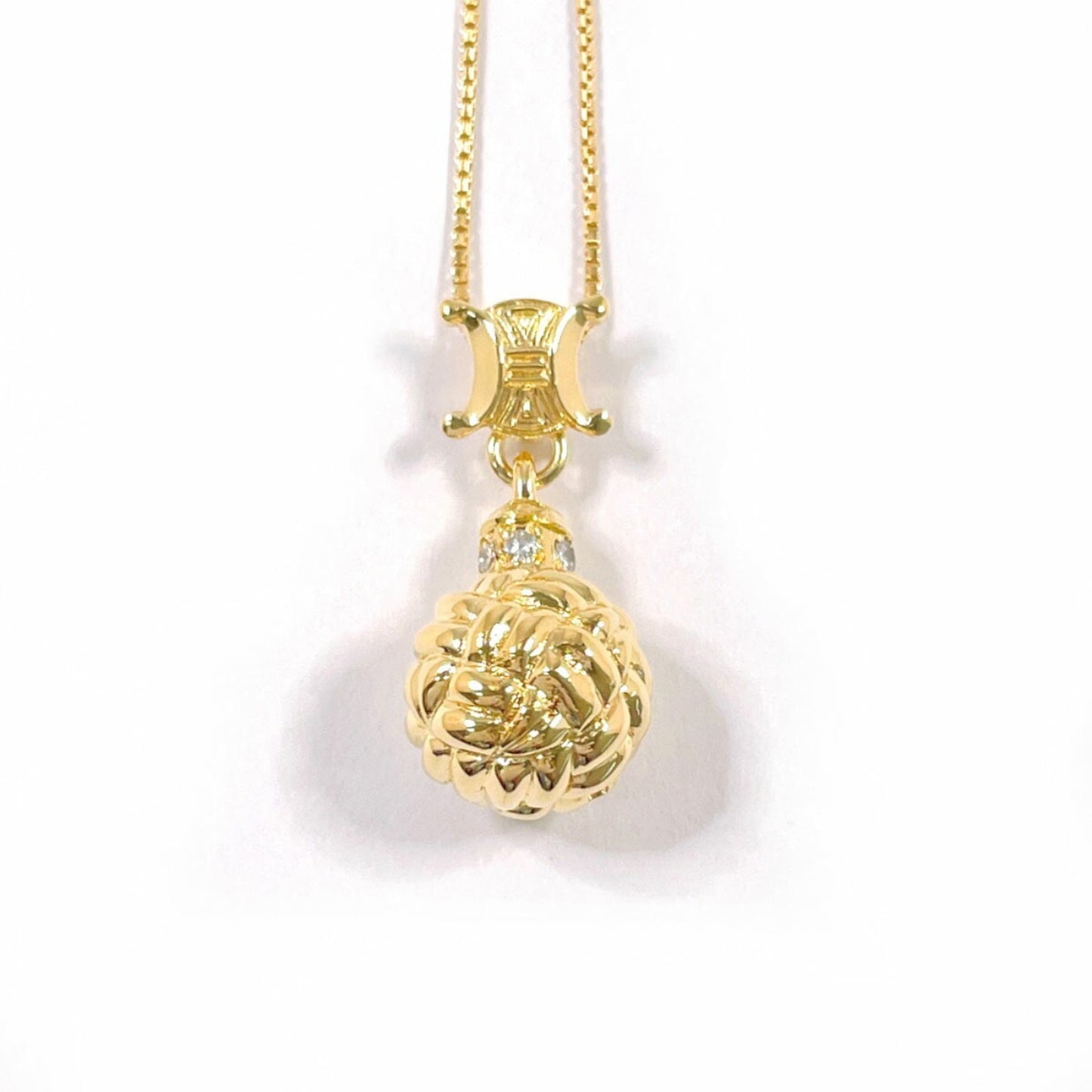 CELINE Triomphe Necklace in 18K Yellow Gold with Diamonds for Women