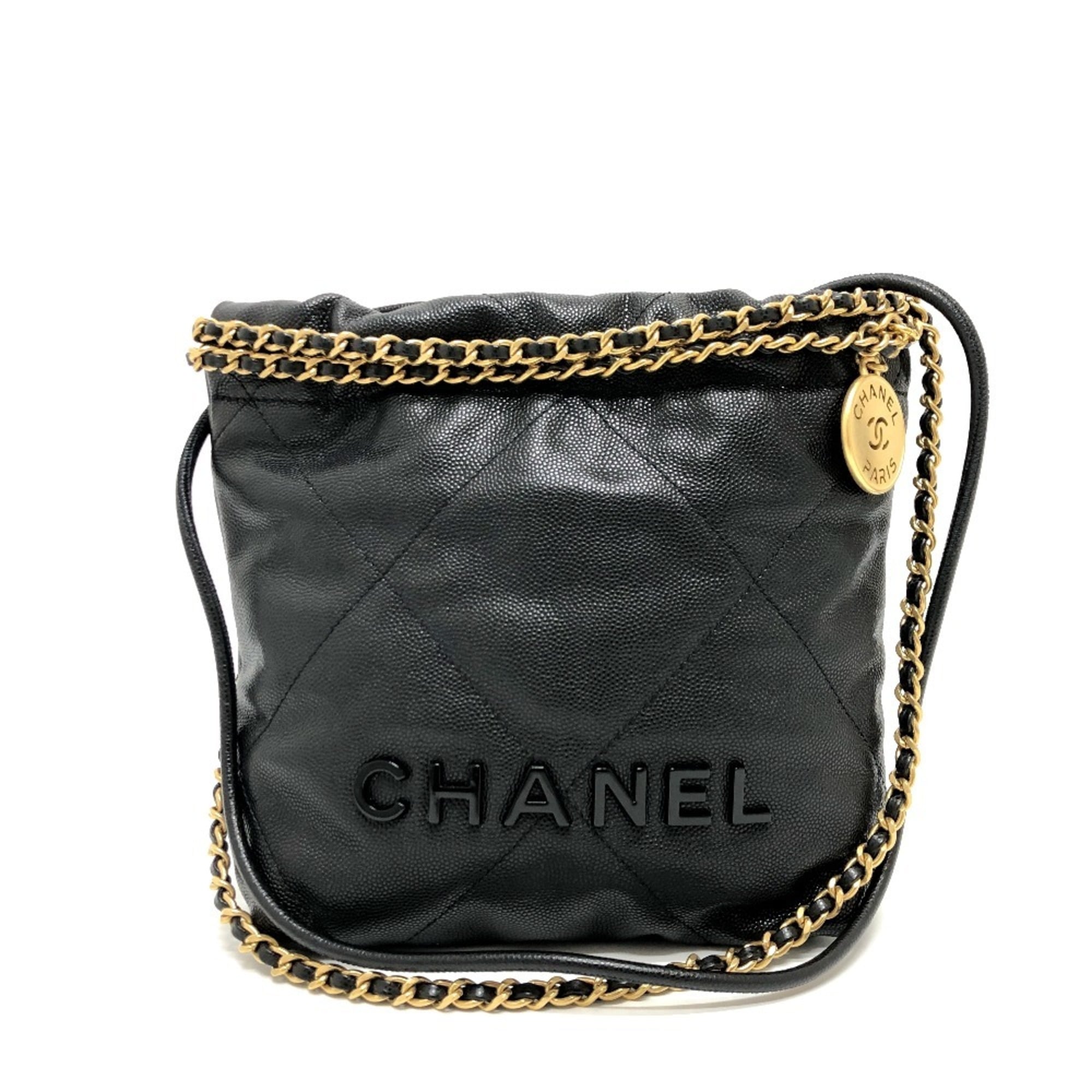 CHANEL AS3980 Matelasse Chanel 22 So Black Bag Shoulder Handbag Caviar Skin Women's — New - Store Return