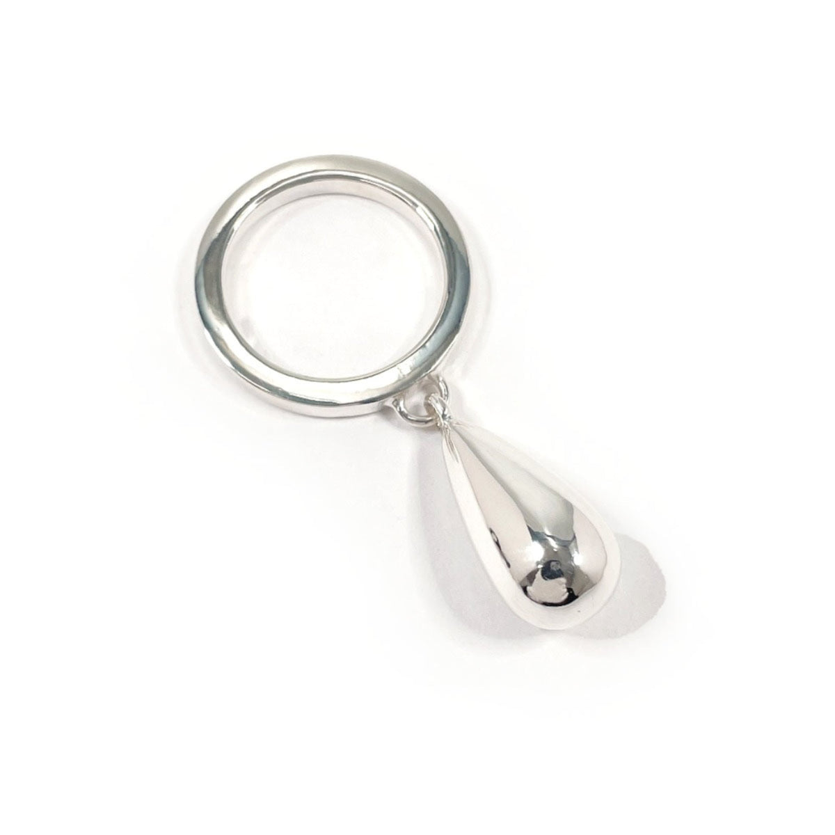 GUCCI Teardrop Ring, Sterling Silver 925, Size 15.5cm, Unisex — Like New
