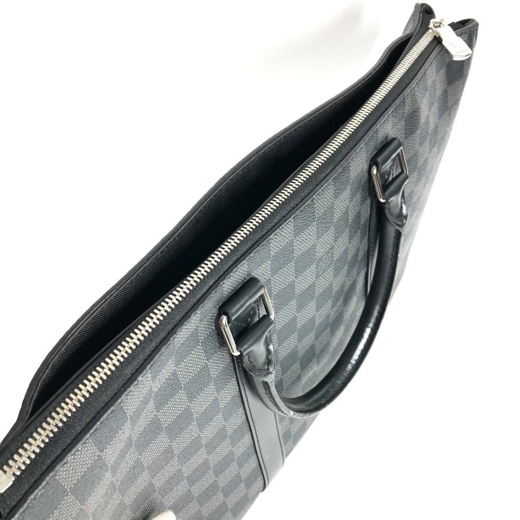 LOUIS VUITTON N40024 Damier Graphite Anton Briefcase, 2-Way Bag, Document Shoulder Handbag, Business Canvas, Black, Men's and Women's
