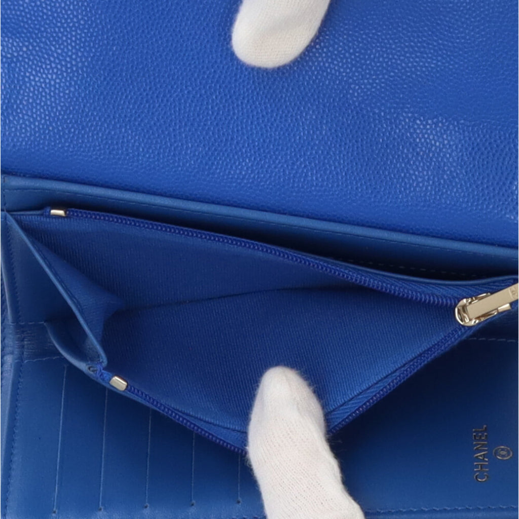 CHANEL Matelasse Tri-fold Wallet in Caviar Leather AP0232 for Women