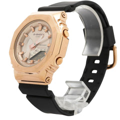 CASIO GSHOCK ANALOG DIGITAL WOMEN WATCH GMS2100PG1A4JF Pink Gold Black Resin/SS Women's Analog-Digi — New - Store Return