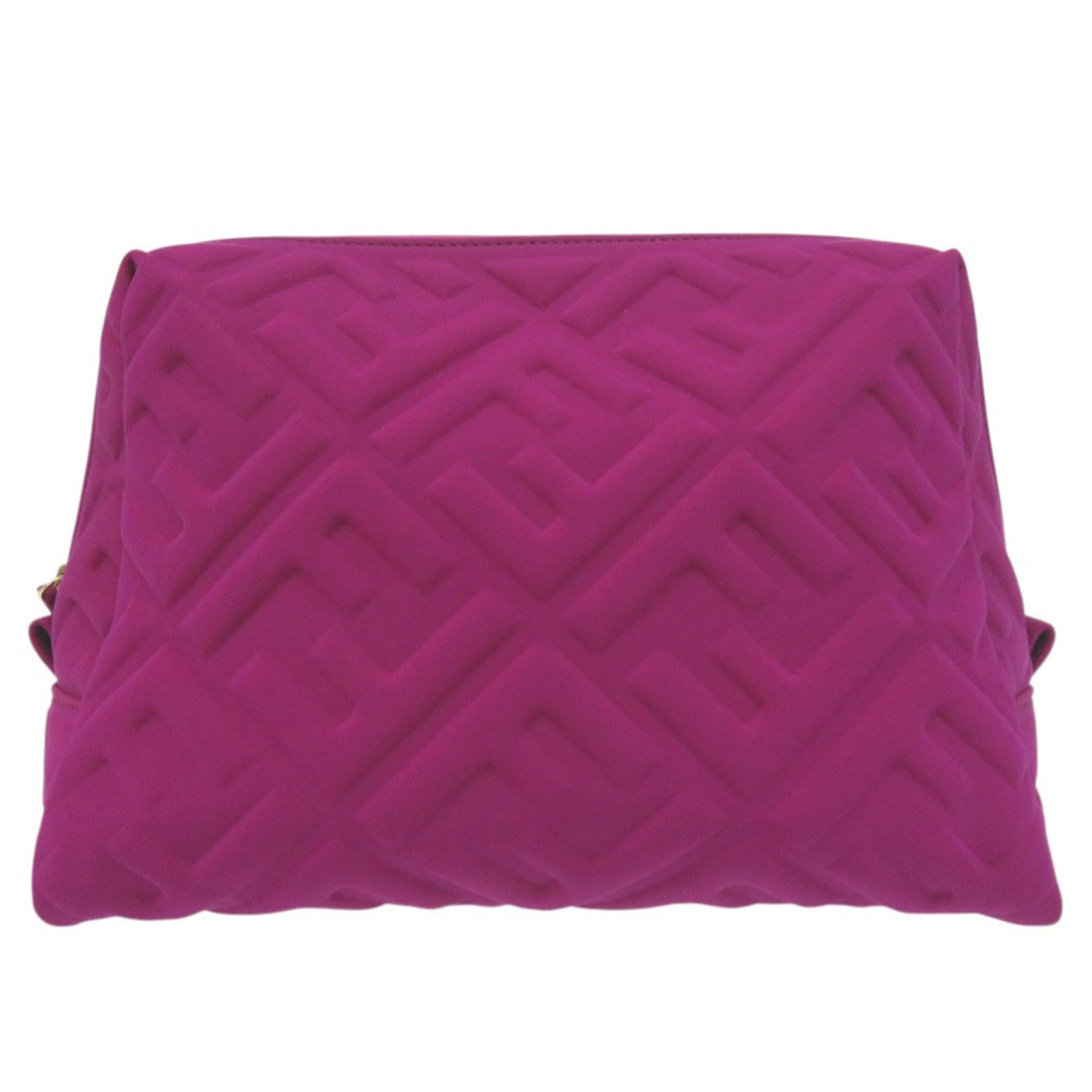Like new Fendi Beauty Pouch with FF logo and Zucca pattern, 8N0171, Polyamide, Purple, 0677, FENDI — Like New