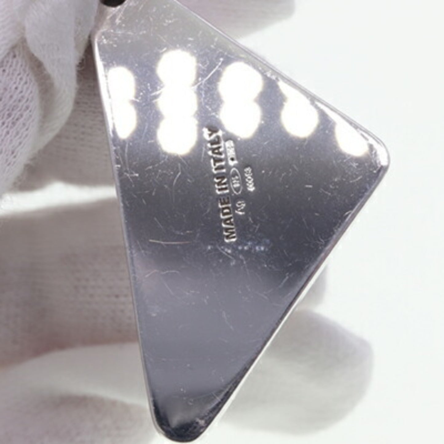 Prada Single Earring Crystal Jewel Right SV Sterling Silver 925 Triangle Women's PRADA