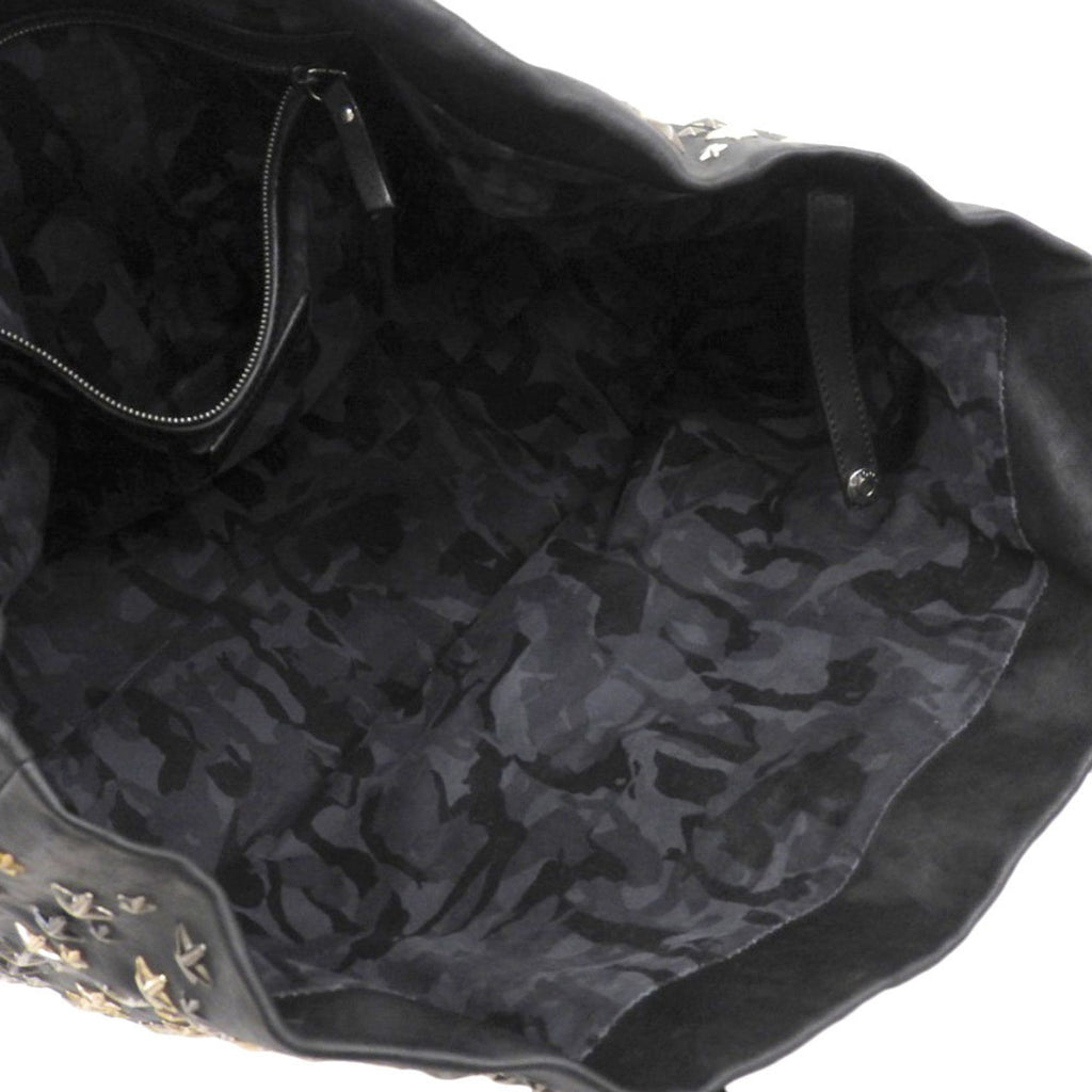 JIMMY CHOO Pimlico Star Stud Tote Bag Leather Black