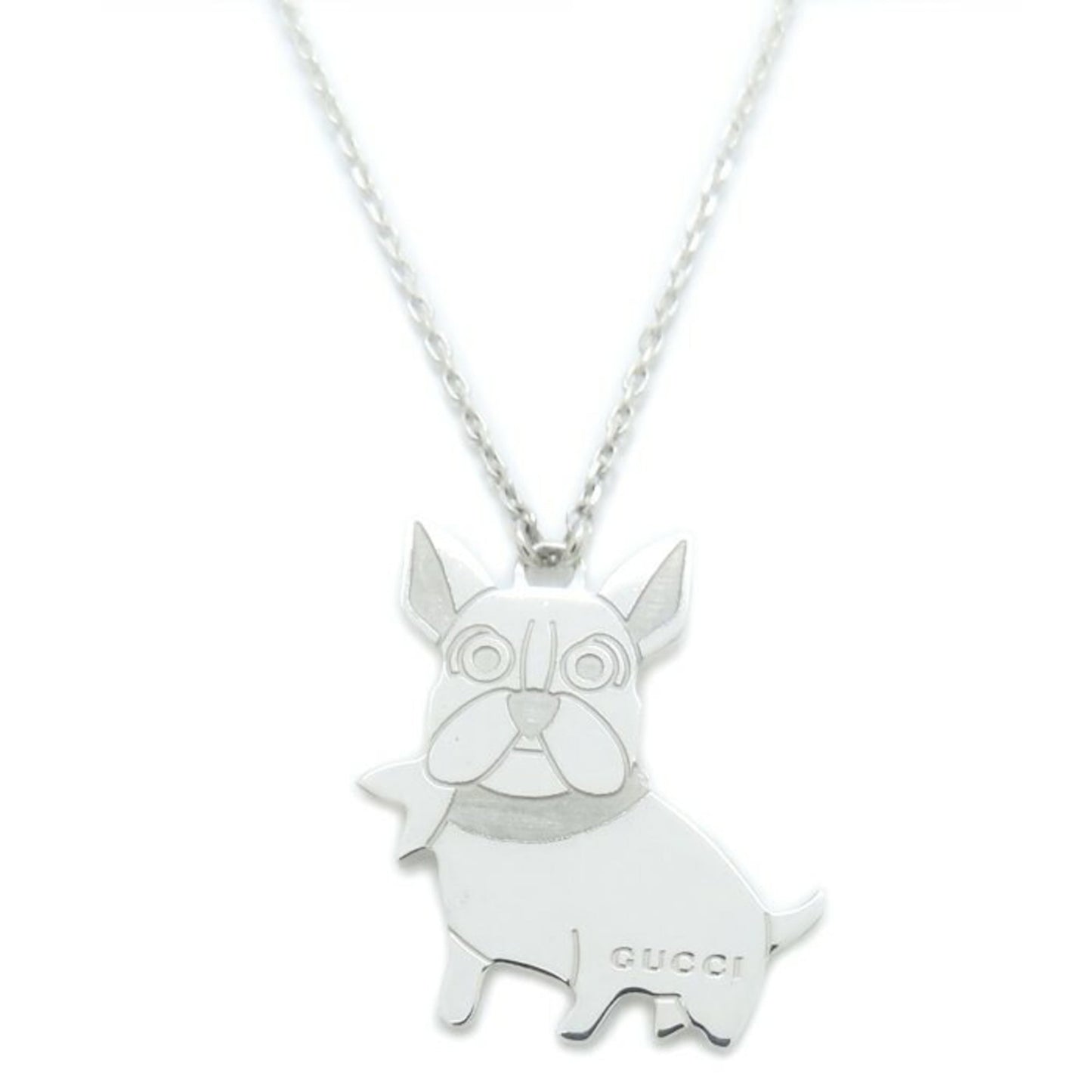 GUCCI French Bulldog Necklace in 925 Sterling Silver for Women, 294636