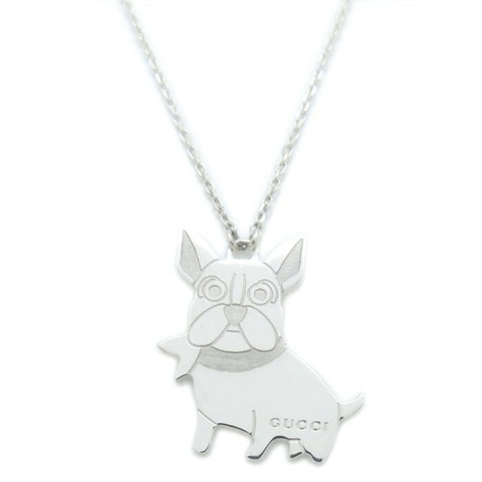 GUCCI French Bulldog Necklace in 925 Sterling Silver for Women, 294636