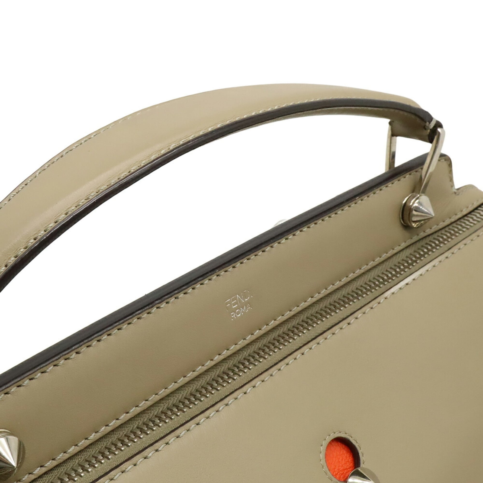 FENDI.com Handbag Shoulder Bag Leather Greige 8BN293