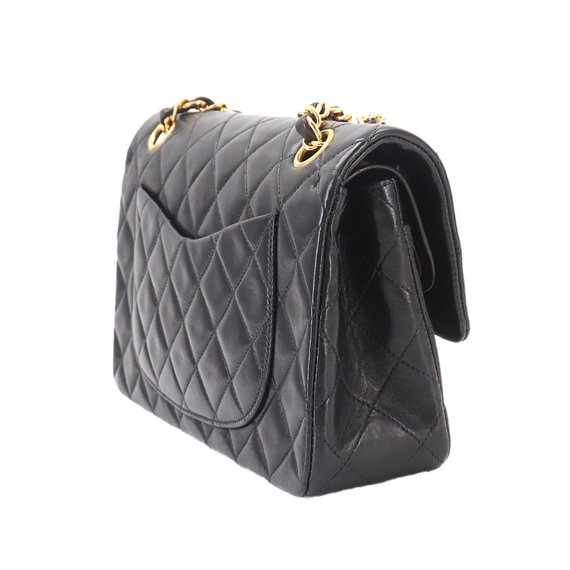 Chanel Matelasse 23 Chain Shoulder Handbag, Lambskin, Black, A01113, Gold Hardware — Like New
