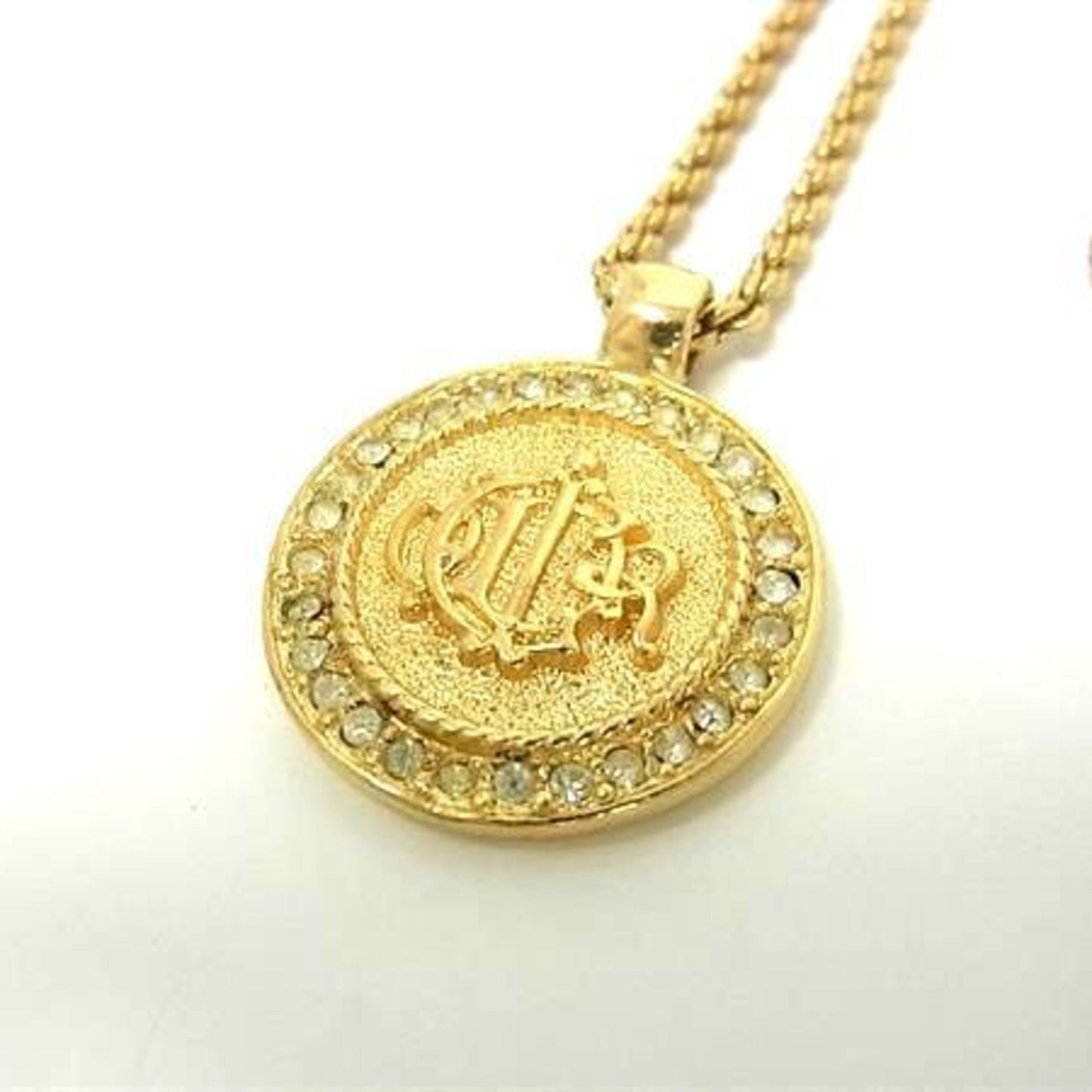 Christian Dior Women's Gold Metal Rhinestone Necklace