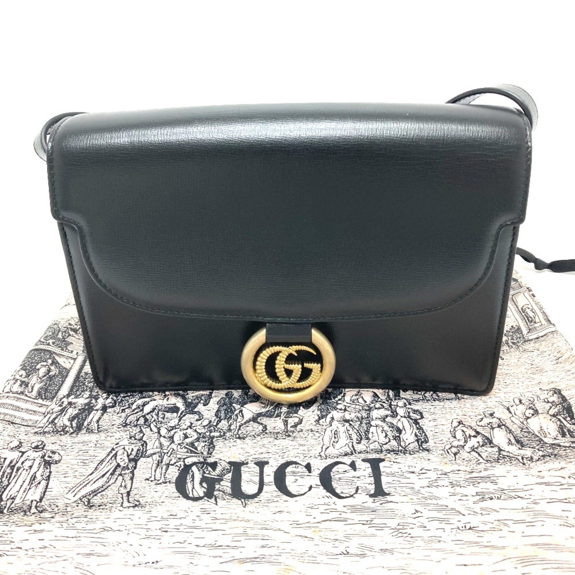 Gucci 589474 GG Marmont bag shawl Crossbody Shoulder Bag Black — Like New