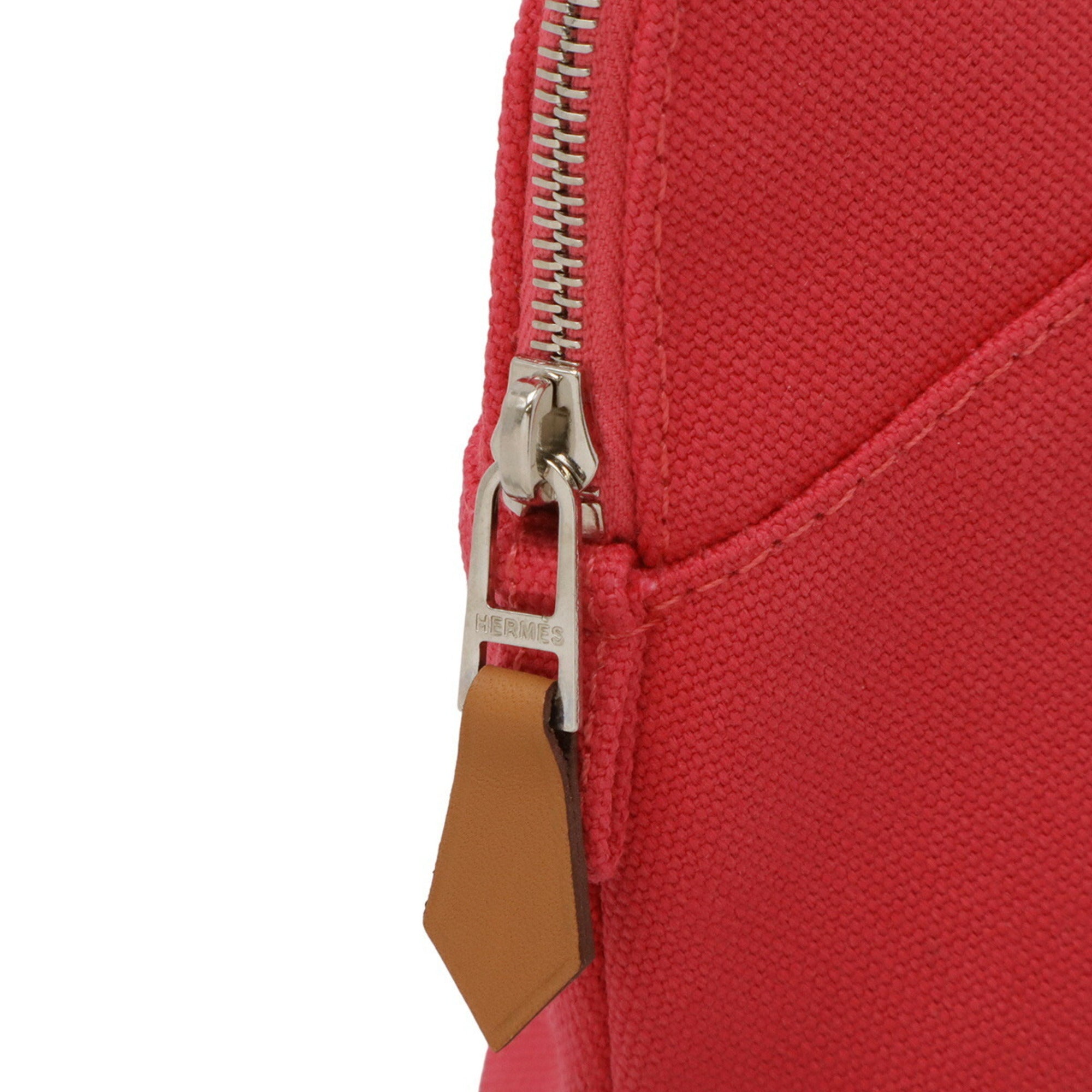 HERMES Bolide Pouch 20 Handbag Multi-purpose Canvas Leather Fuchsia Pink — New - Store Return