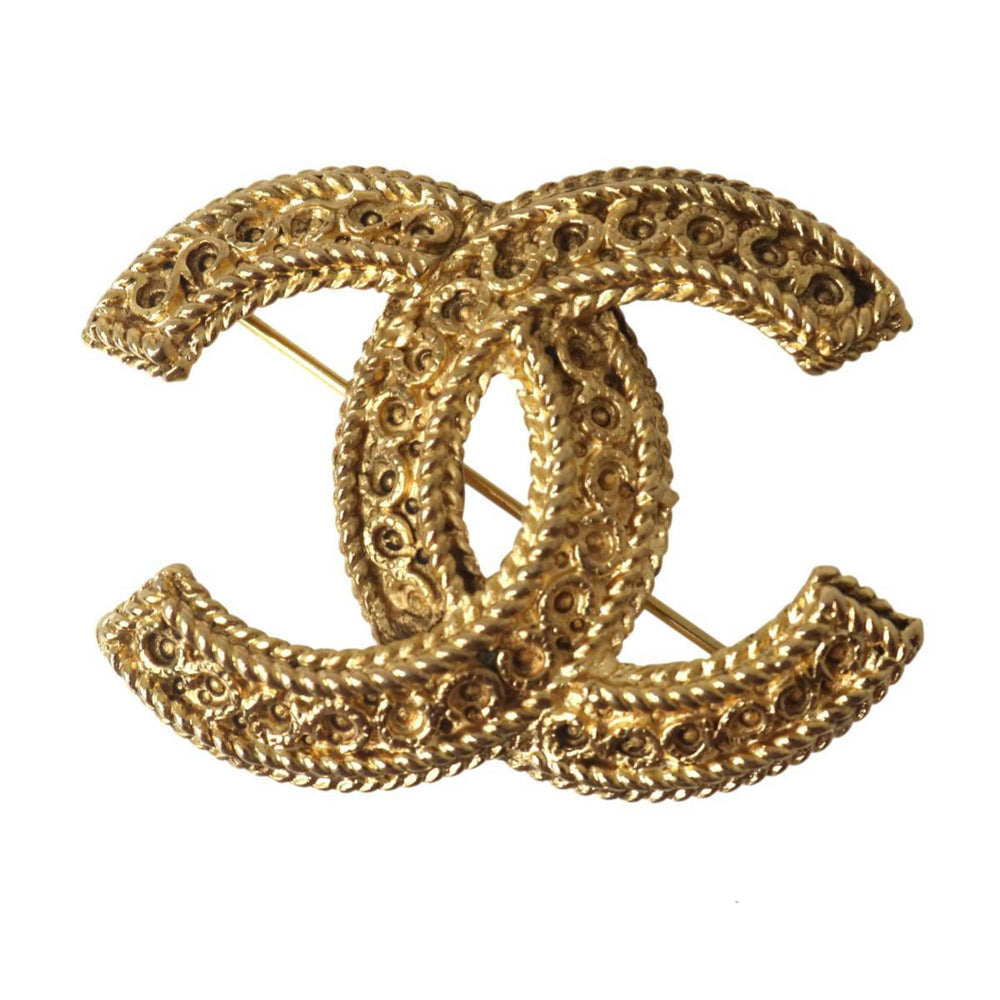CHANEL Coco Mark Brooch 1108 Gold — Like New