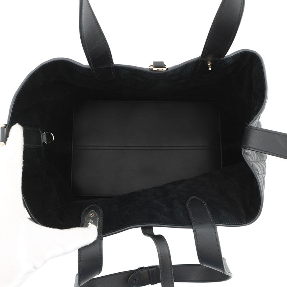 Christian Dior Macro Cannage Toujours Medium Leather Handbag M2821OSNW_M900 Black Women's — Like New