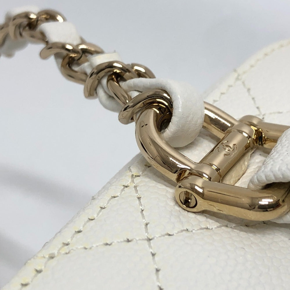 CHANEL AS3171 Coco Mark CC Vanity Bag Chain Handbag Shoulder Caviar Skin Women's White — New - Store Return