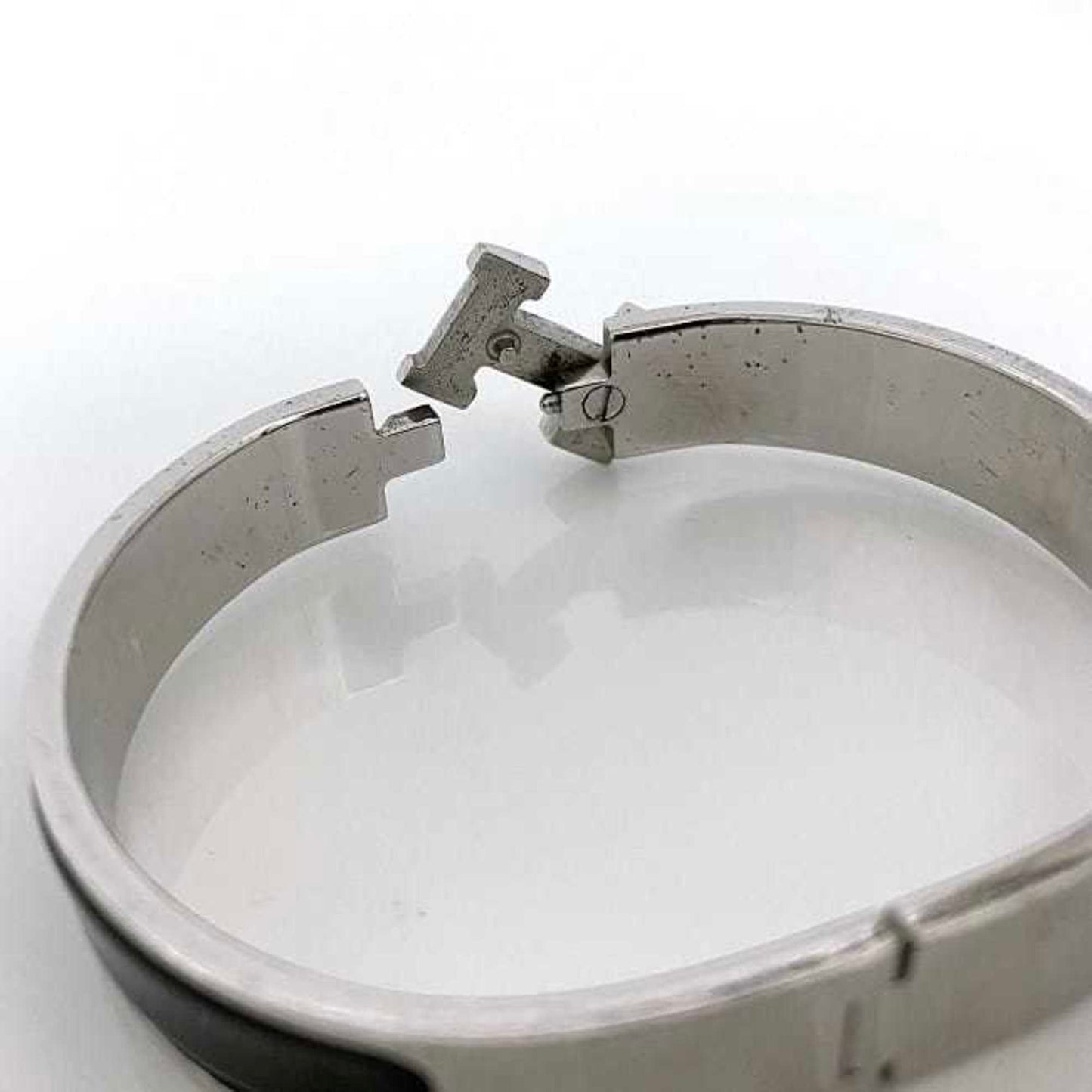 Hermes bangle click crack PM silver black metal HERMES bracelet ladies accessory fashion