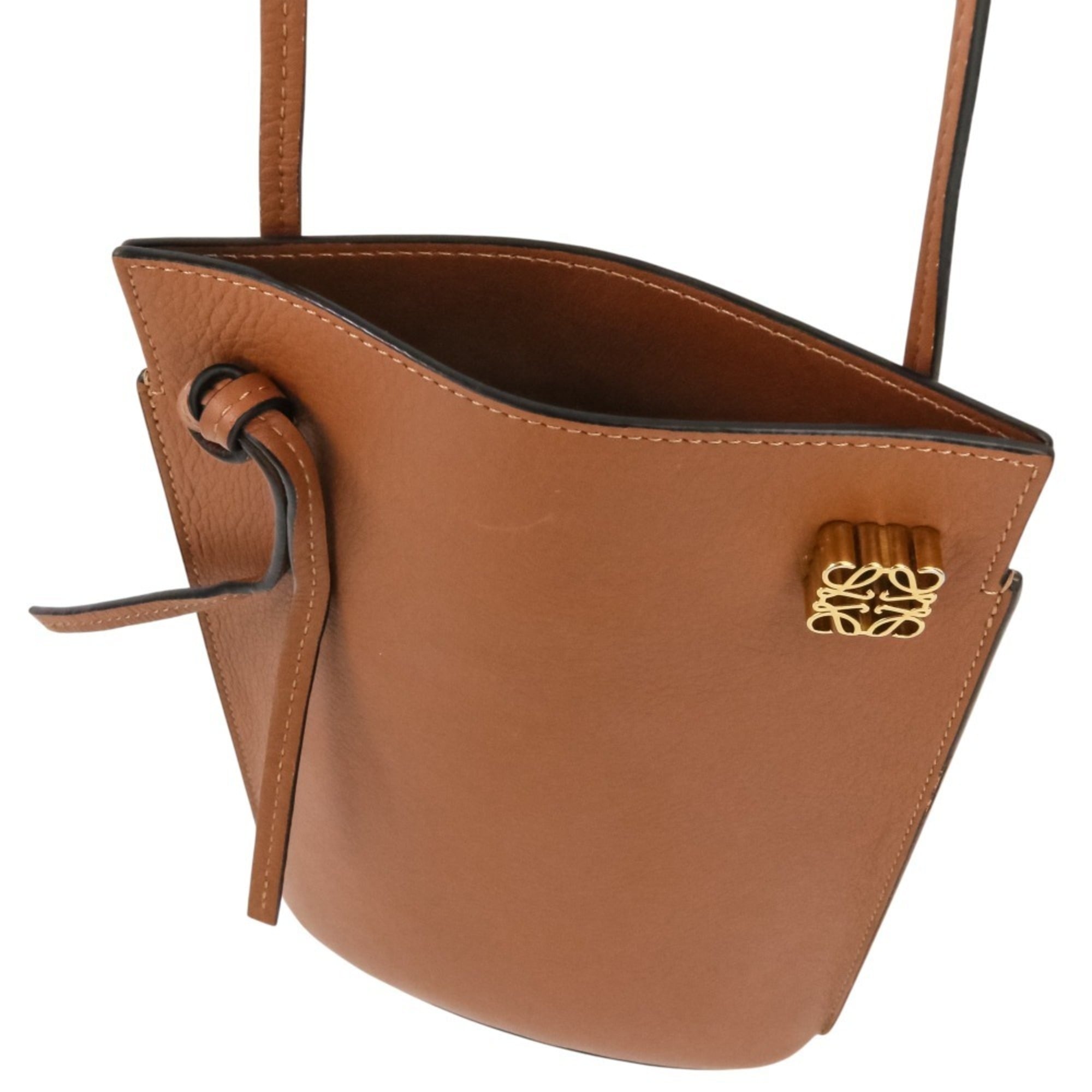 LOEWE Anagram Dice Pocket Leather Shoulder Bag 062304 Brown Women's — Like New