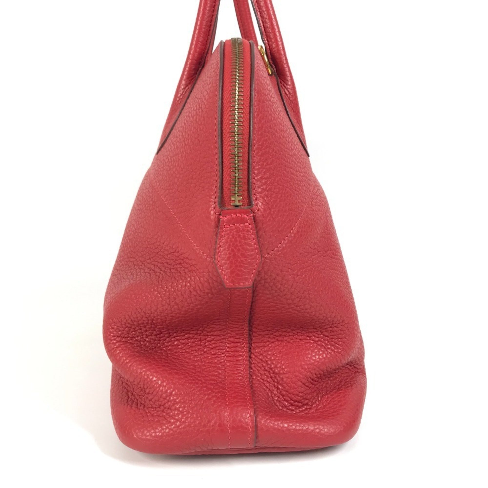 HERMES Bolide 35 2-Way Shoulder Bag, Tote Handbag, Taurillon Clemence Leather, Women's, Rouge Red