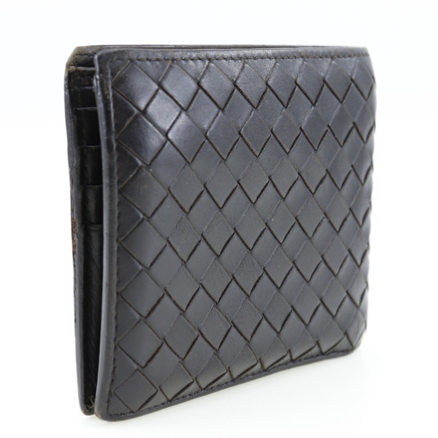 Bottega Veneta BOTTEGAVENETA Intrecciato Bifold Wallet 193642-V4651 Calf Made in Italy Dark Brown Open Men's B-Rank