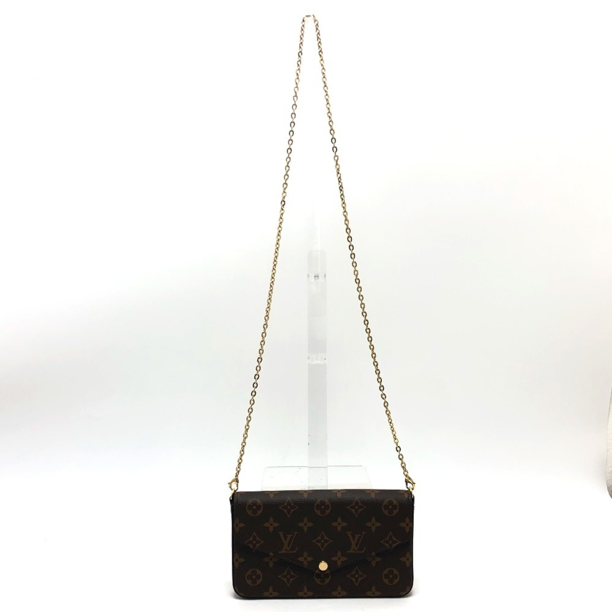 LOUIS VUITTON M81896 Pochette Felicie Shoulder Bag Monogram Canvas Women's Brown — New - Store Return