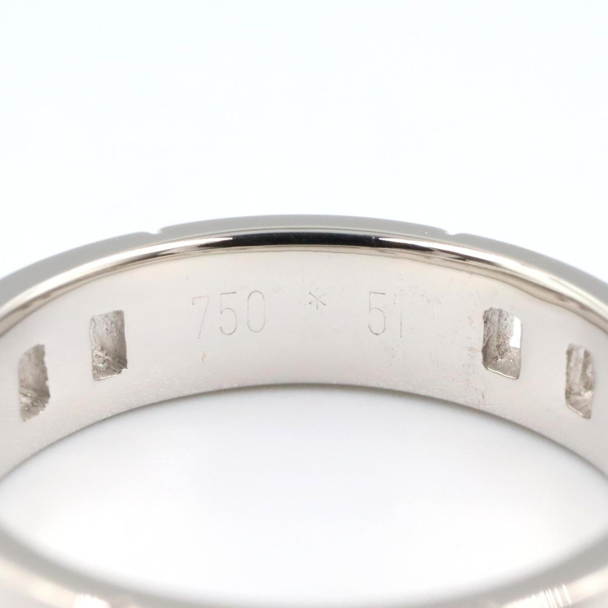Hermes Hercules Ring, 18K White Gold (18KWG), Women's, Silver Tone — Like New