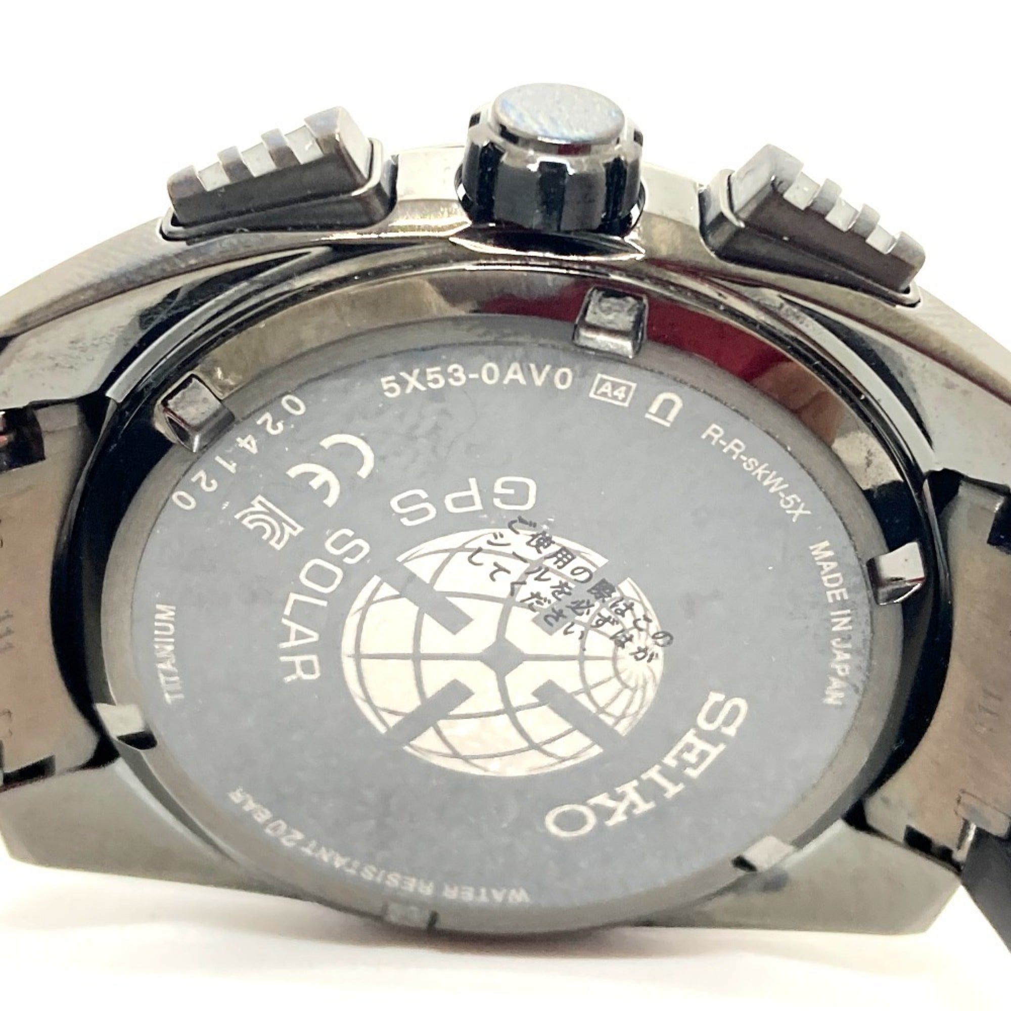 Seiko SBXC069/5X53-0AV0 Astron Global Line Day Date GPS Solar Radio-Controlled Wristwatch Titanium Men's Black — Good