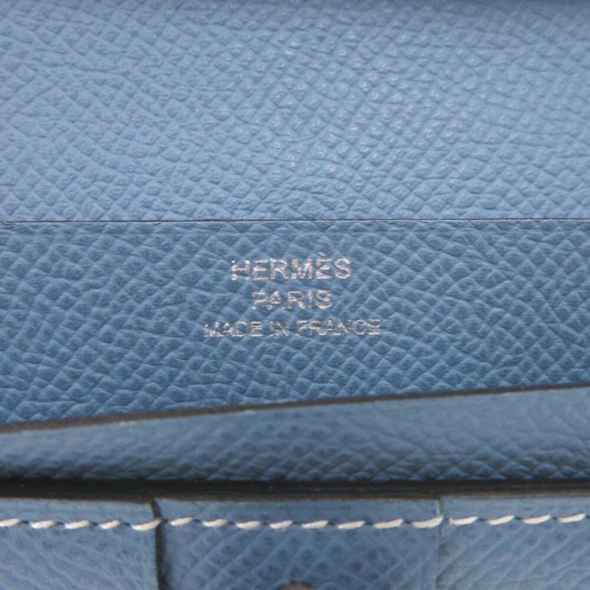 Hermes Bearn soufflet blue jean Epsom leather L stamp (2008 model) long wallet 0058HERMES