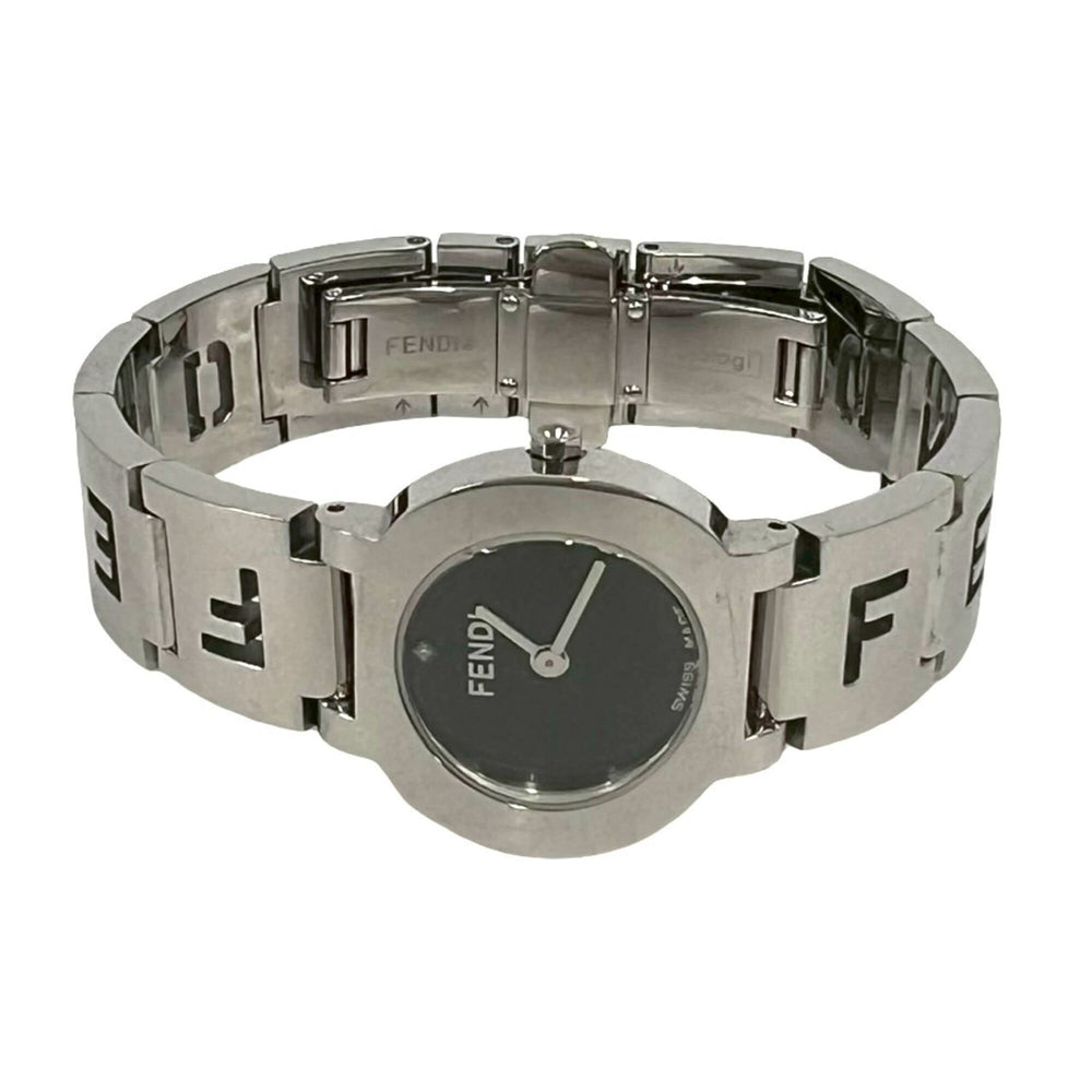 FENDI 3050L Logo Motif Stainless Steel Quartz Watch Silver 31341 — Good