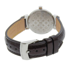 Louis Vuitton Tambour Watch Disc Diamant Amarante Q121U Stainless Steel x Monogram Vernis Diamond Quartz Analog Display Amarant Dial Women's — Good