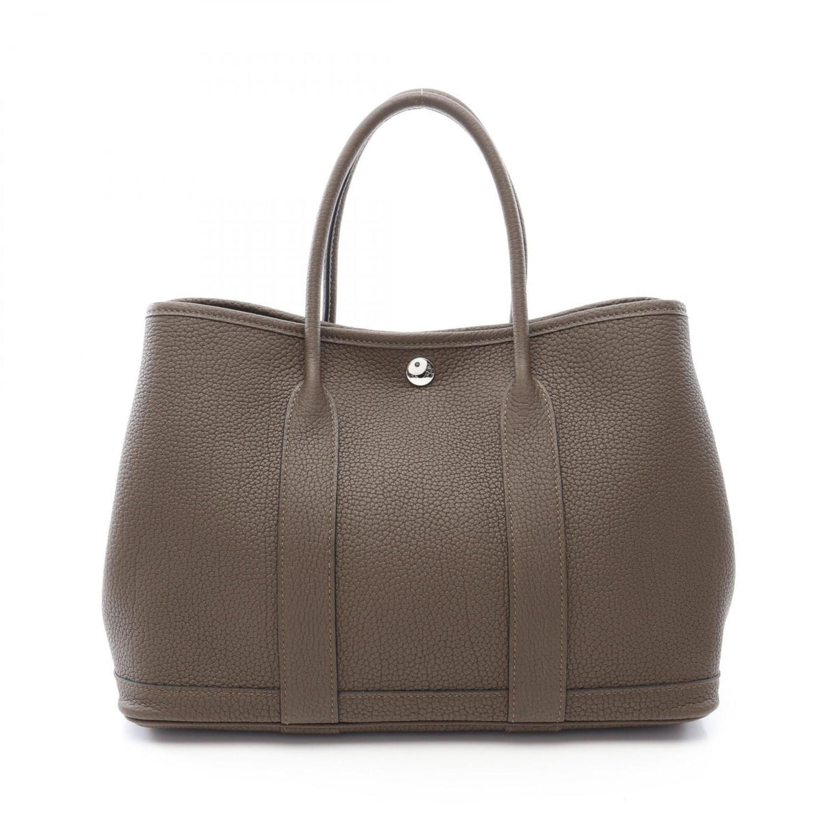 Hermes Garden Party TPM Tote Bag, Vert Bronze, Leather, Negonda Women's, Gray — New - Store Return