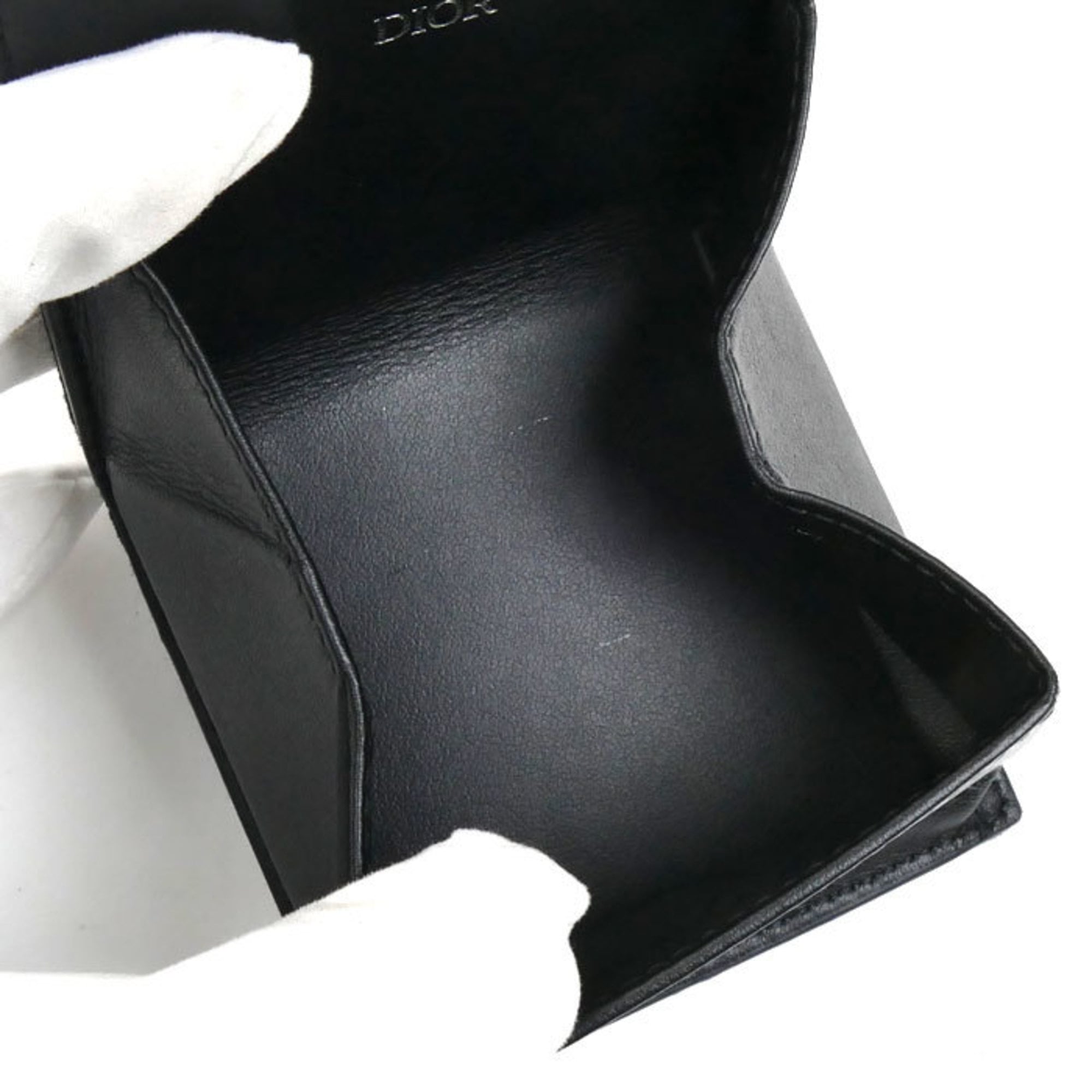 Christian Dior Dior Oblique Coin Case, Black, 2ESCP049YSE, Jacquard, Women's