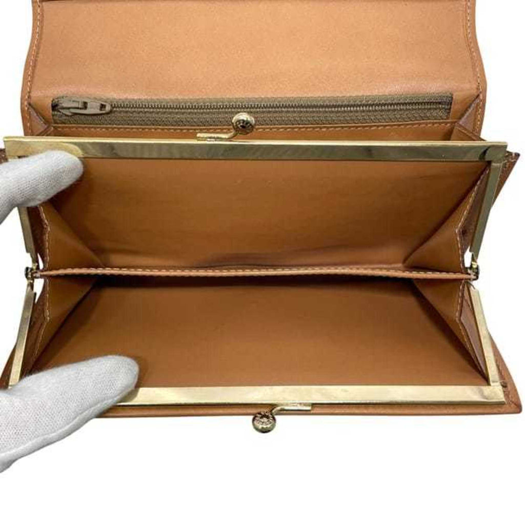 Celine bifold long wallet ec-24595 brown macadam with PVC leather clasp, size M/96. CELINE wallet, brown, for men and women.