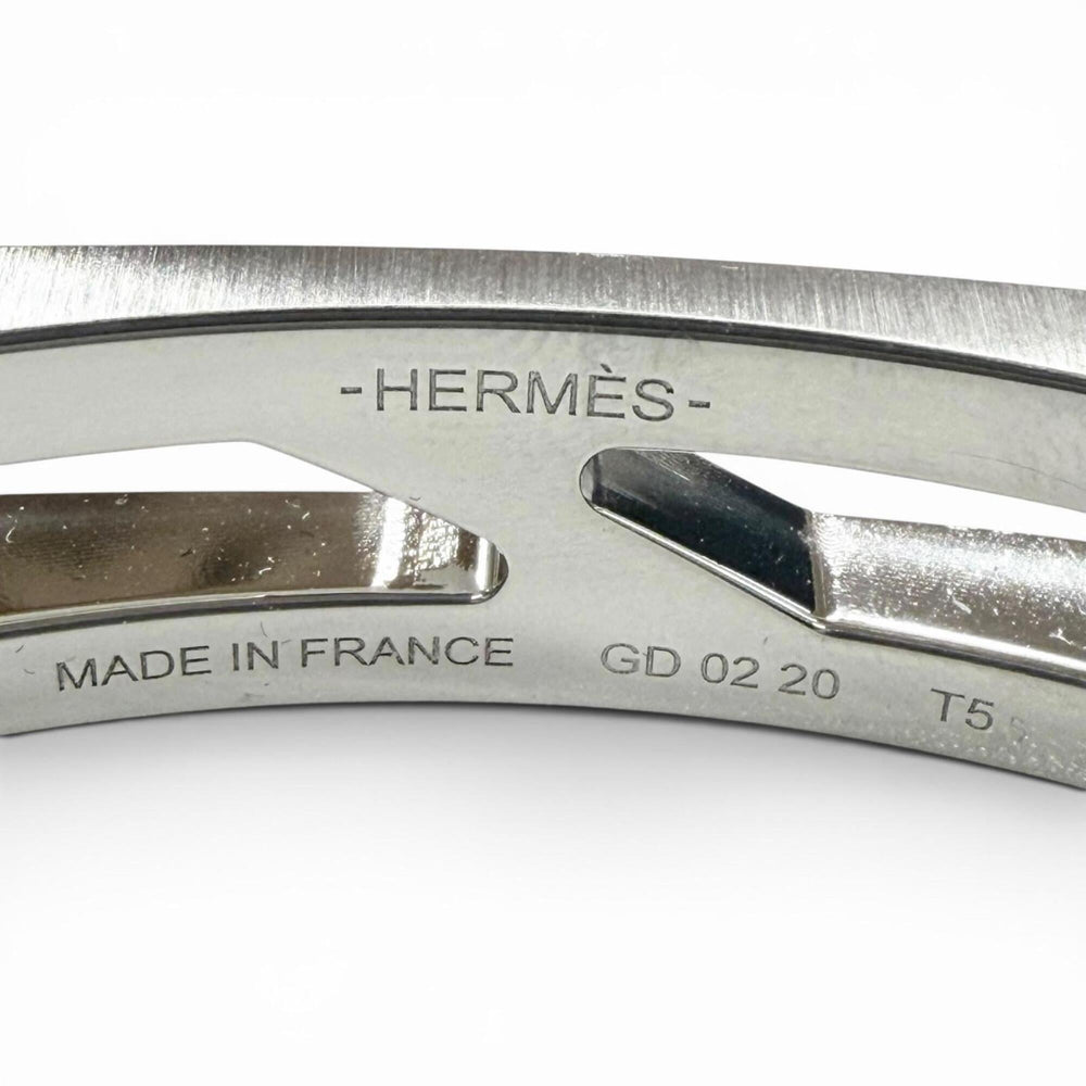 HERMES Delta Cuff Metal T5 Bangle Bracelet, 2020 Model, Silver, Made in France, Men's/Women's Accessory, Comes with Box and Dust Bag — Like New