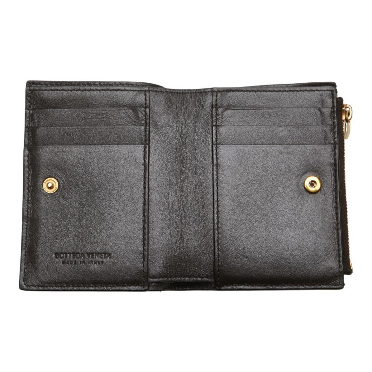 Bottega Veneta Maxi Intrecciato Cassette Bi-fold Wallet in Brown Leather for Women