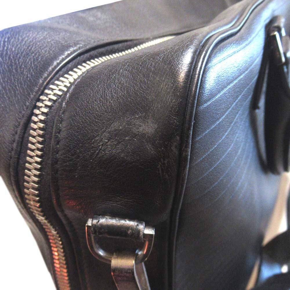 DIOR HOMME Leather Briefcase Business Bag with PC Pocket, Black, Men's — Like New