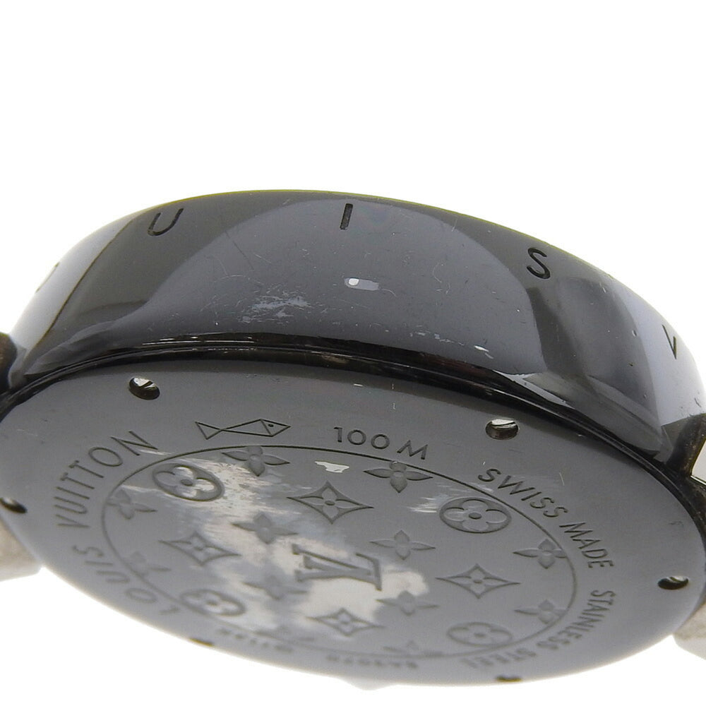 Louis Vuitton Tambour GMT Watch Q113K Stainless Steel x Rubber Automatic Black Dial Men's — Good