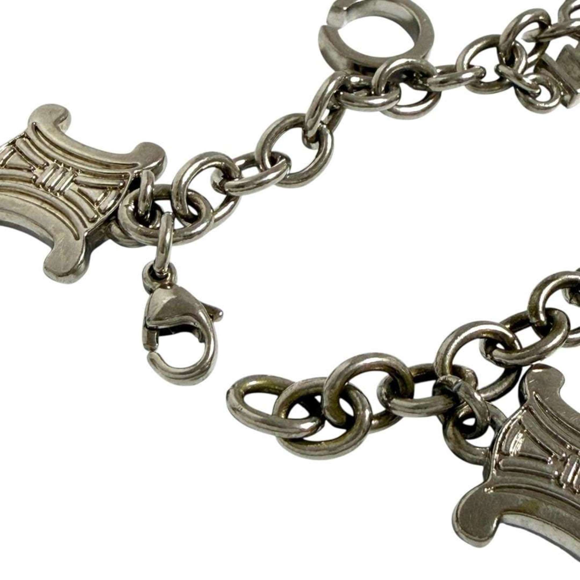 Celine Men's and Women's Triomphe Charm Bracelet in Silver