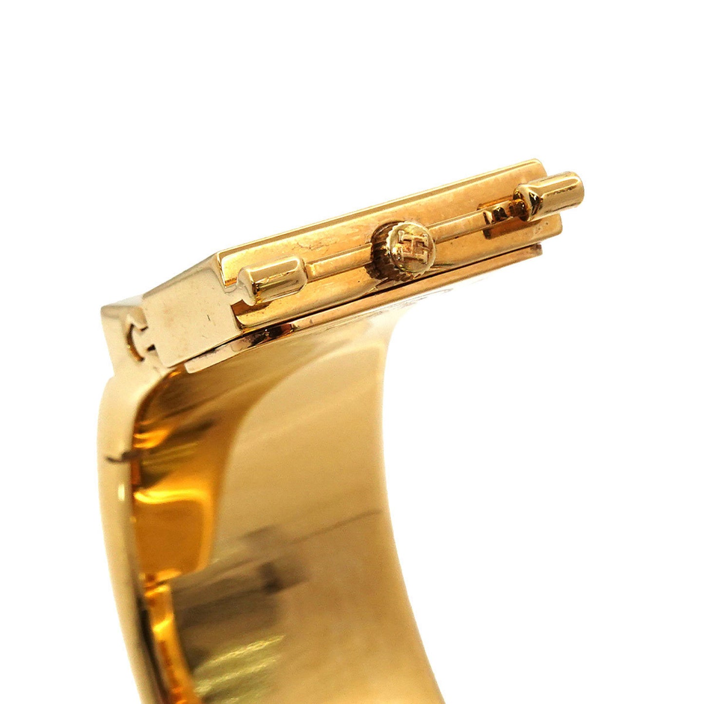 Hermès Loquet LO1 201 Bangle Watch for Women, Enamel Gold Quartz Movement