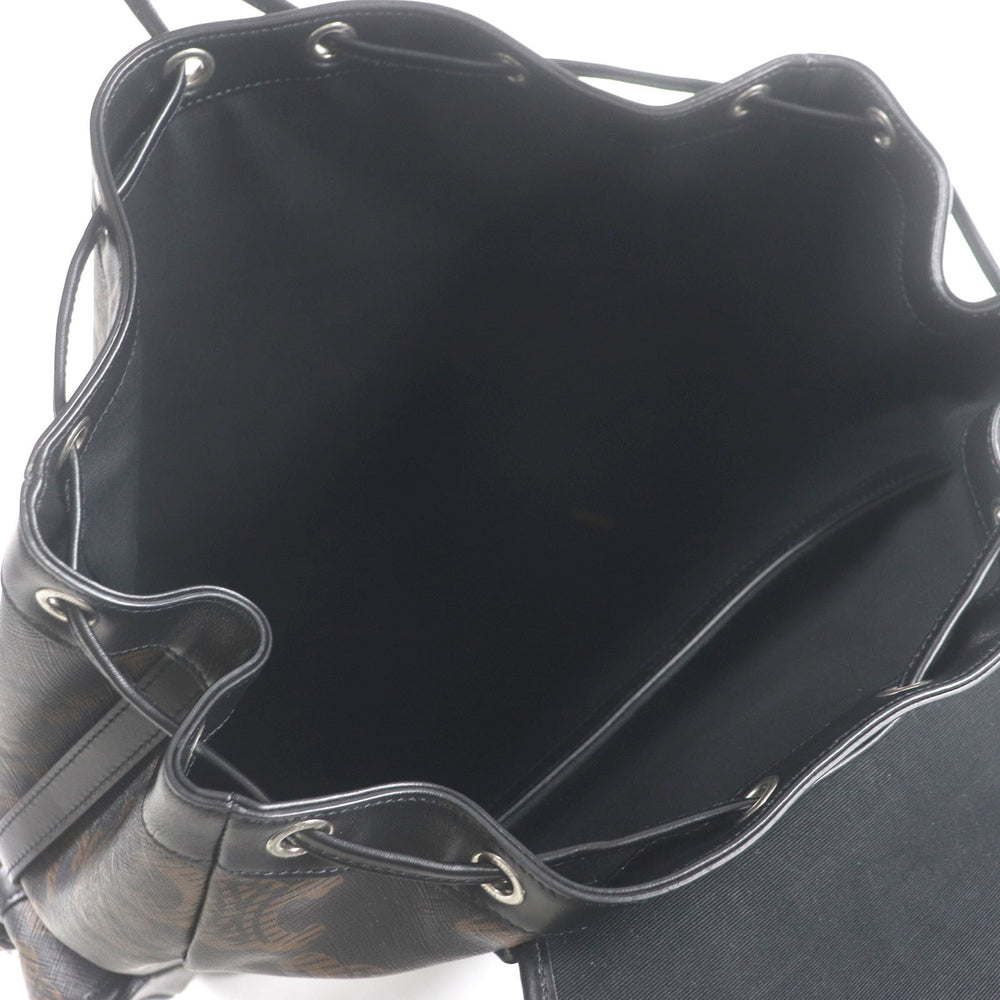 CELINE 11181 Coated Canvas Triomphe Pattern Backpack Daypack Black Brown with Dust Bag Men's — Like New