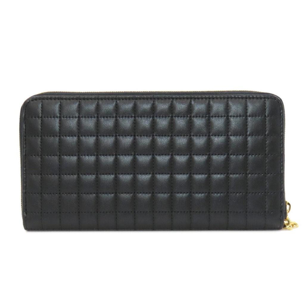 CELINE Round Long Wallet Leather Women's
