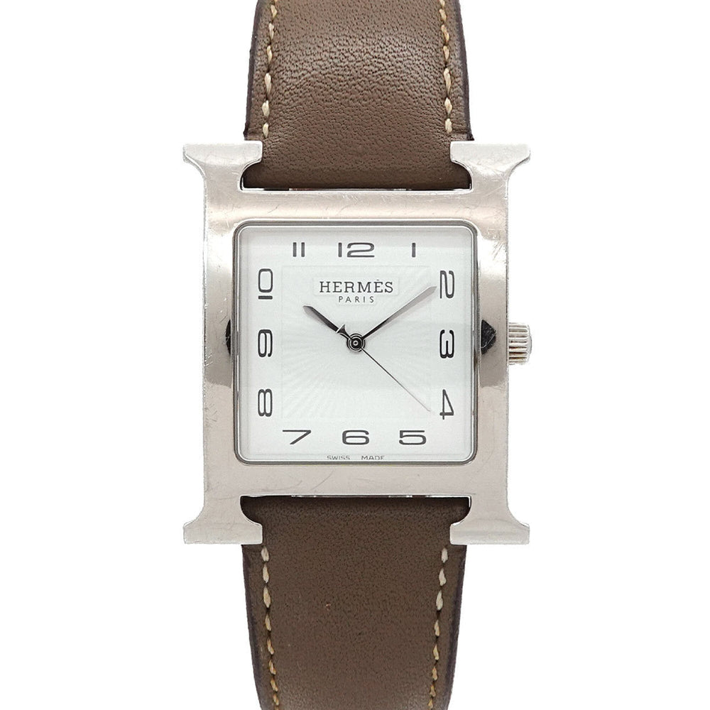 Hermes H-Watch HH1 810 Men's Watch Date White Gray Quartz H — Very Good