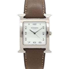 Hermes H-Watch HH1 810 Men's Watch Date White Gray Quartz H — Very Good