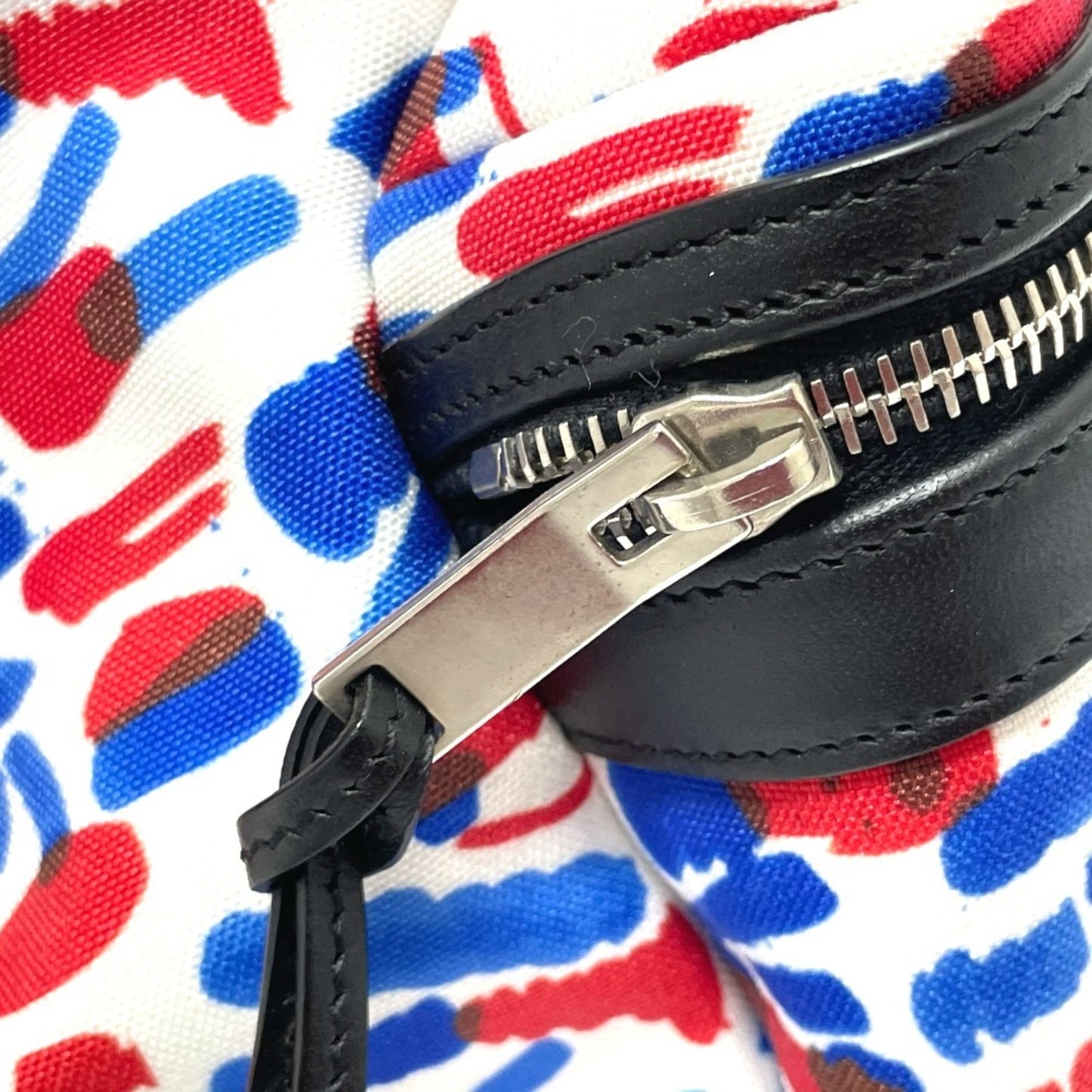 SAINT LAURENT 326865 Multi Allover Pattern Backpack Rucksack/Daypack Leather/Canvas Men's White/Red/Blue