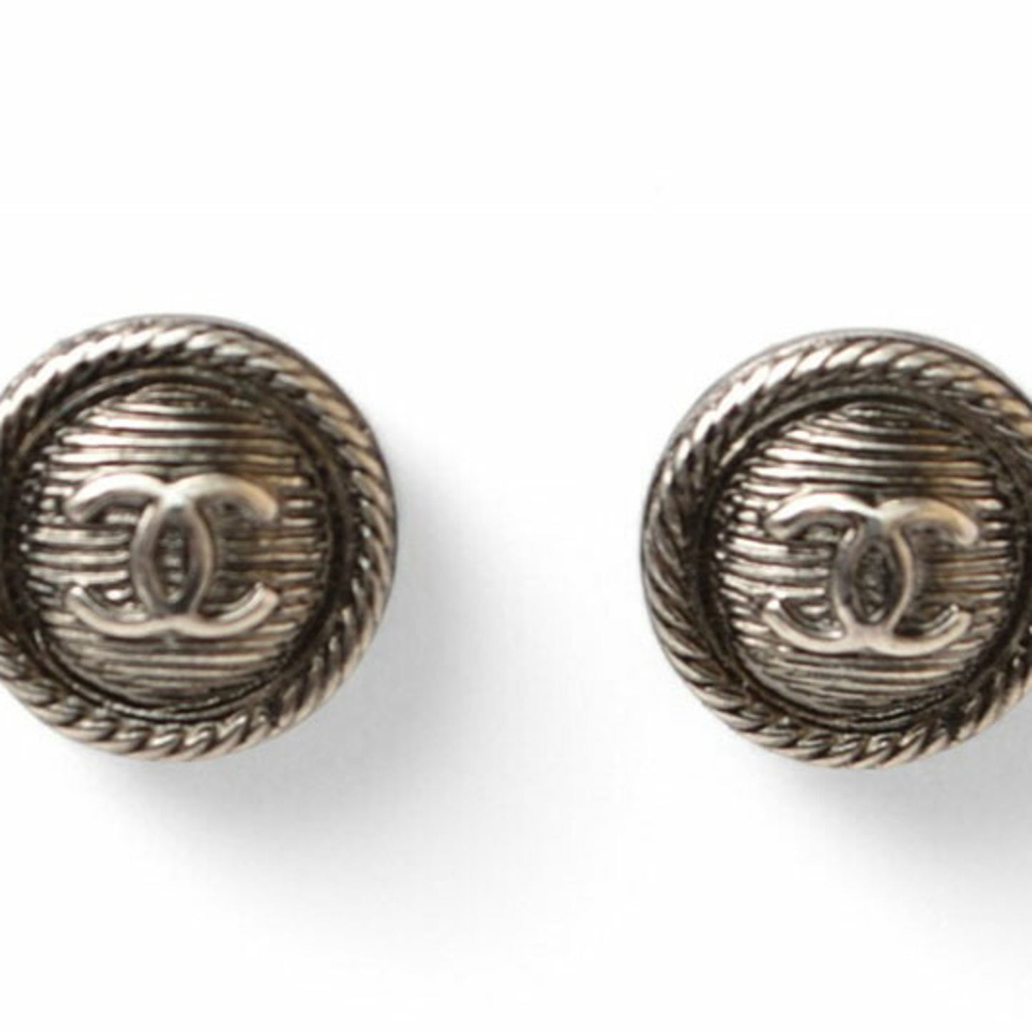 Chanel Earrings CHANEL CC Coco Mark Circle Motif Silver B18