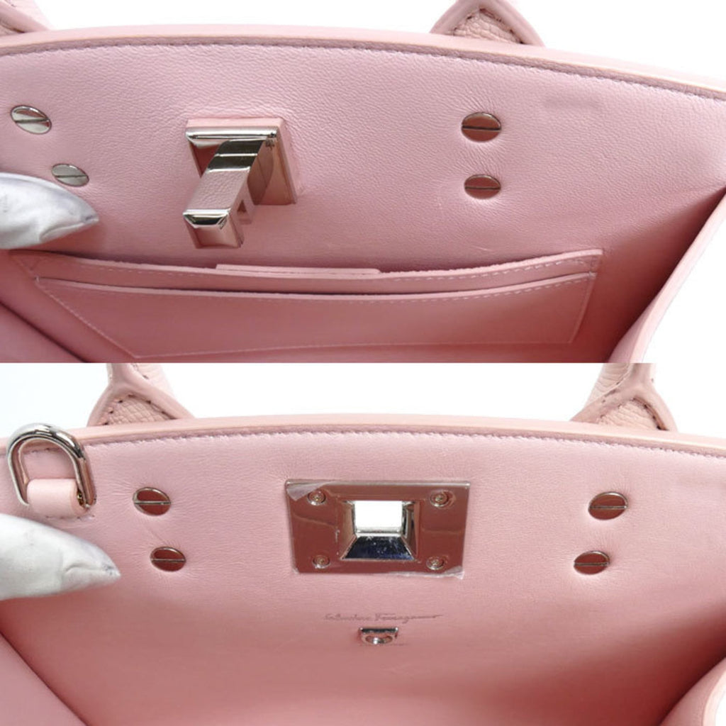 Salvatore Ferragamo Studio Box Bag XS 2-Way Shoulder Bag, Pink, 211424, Women's