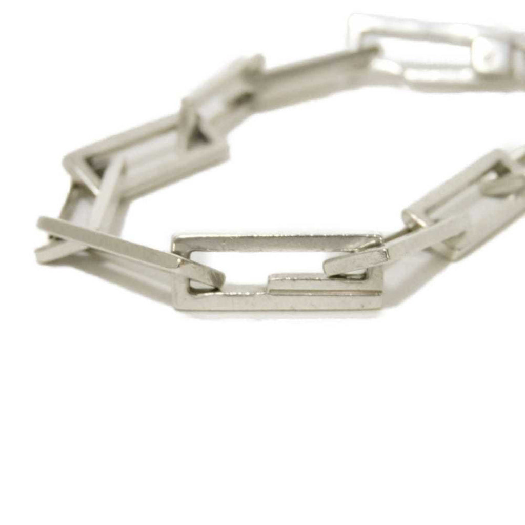 Gucci G Mark Bracelet, Old Square Link Chain, Sterling Silver 925, Men's and Women's