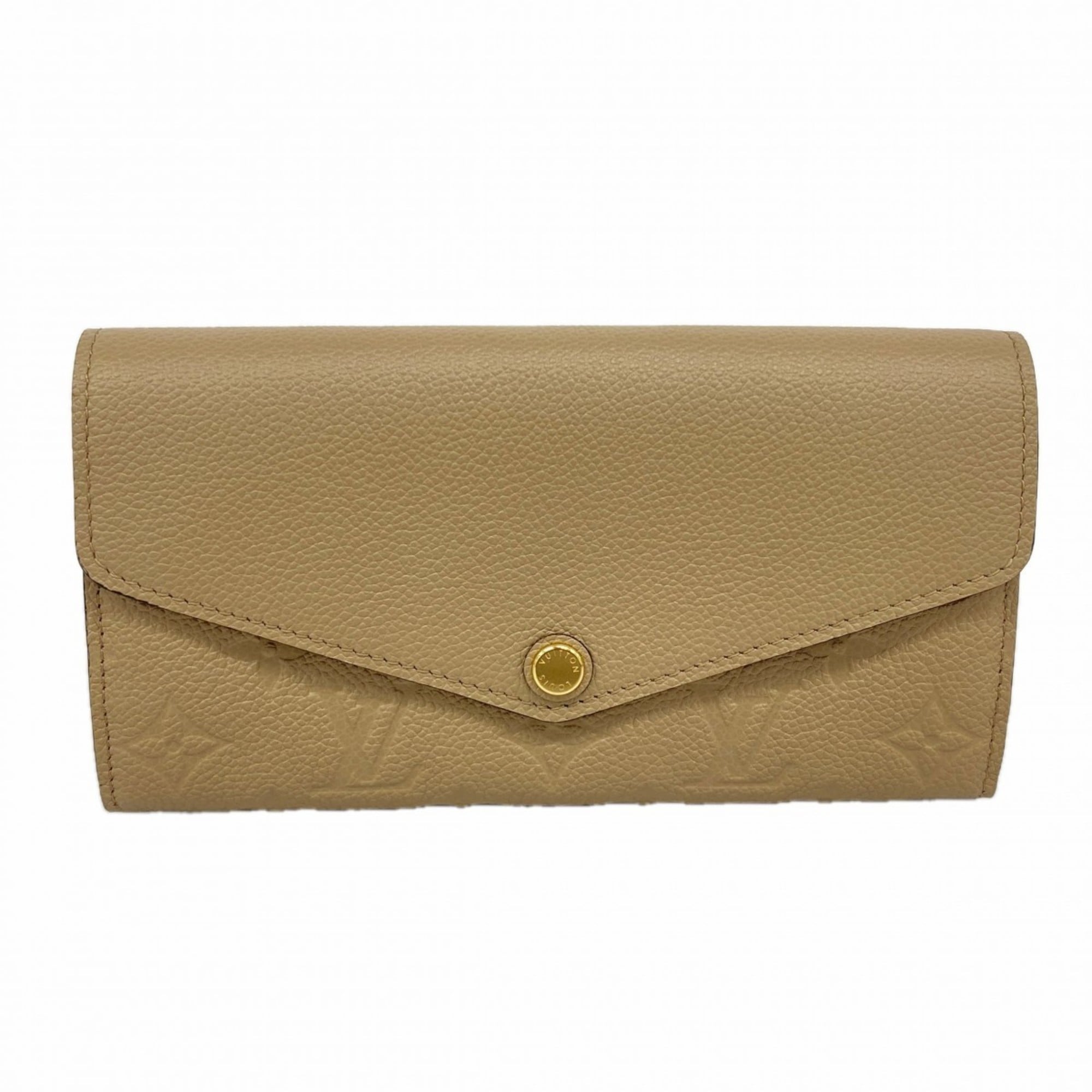 Louis Vuitton Monogram Empreinte Portefeuille Sarah M68708 Tourterelle Long Wallet for Women