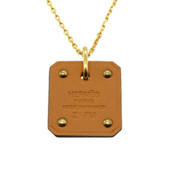 Hermes As de Coeur PM Heart Swift Leather Gold Z Stamped Necklace 0236 HERMES — Like New