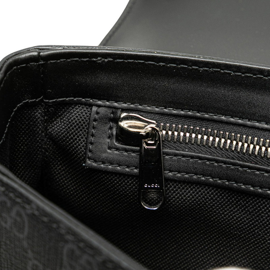 Gucci GG Supreme Shoulder Bag/Crossbody Bag 771167 Black Leather Women's GUCCI